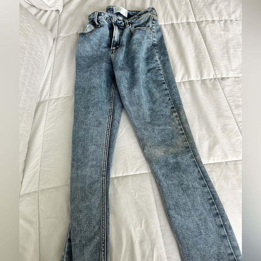 Abercrombie high rise ankle straight jeans